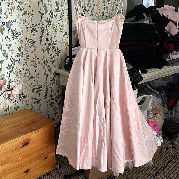 House of CB L D-DD 'Mademoiselle' Ballerina Pink Satin Tulle Midi Dress NWOT - Picture 11 of 14